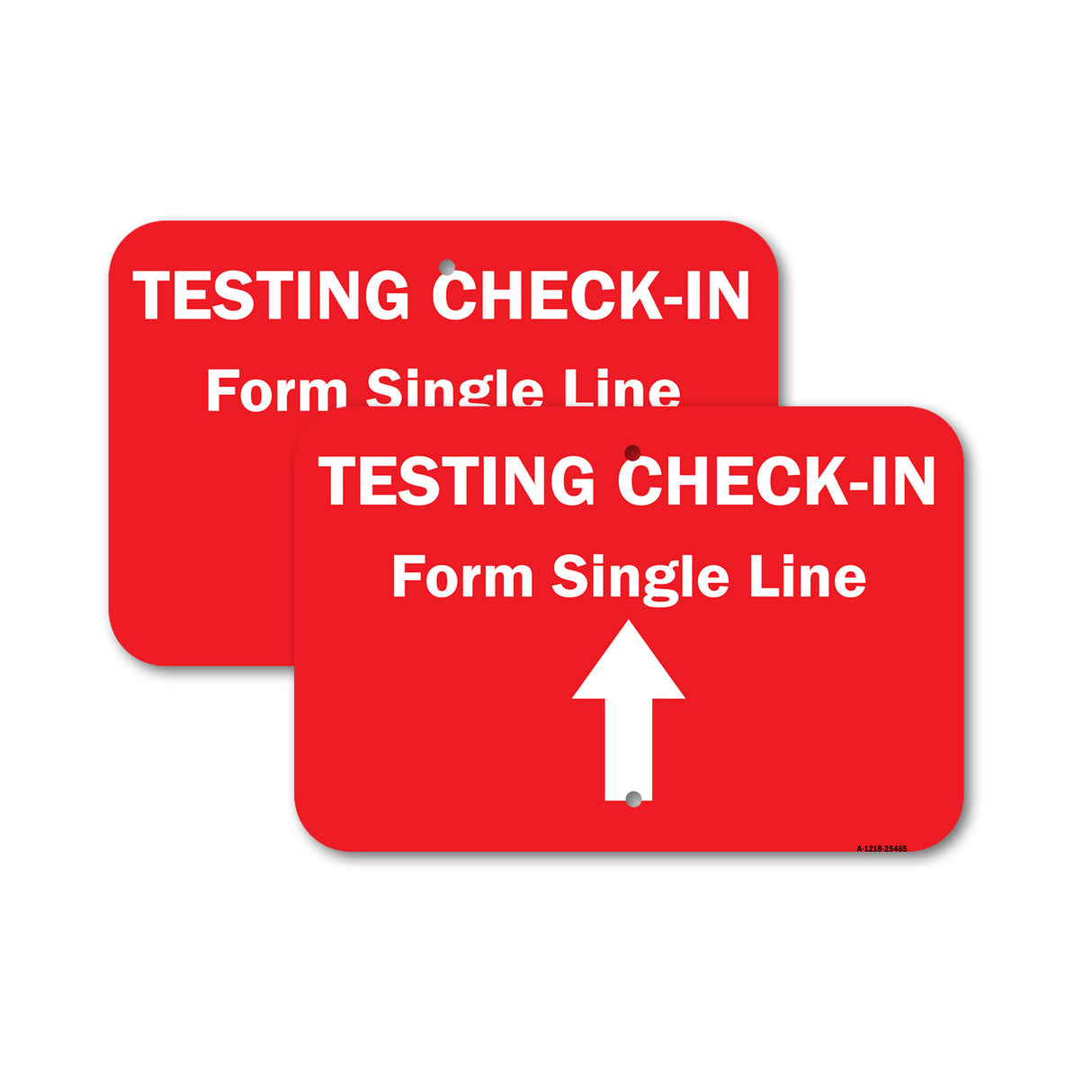 Public Safety Sign - Testing Check-in Form Single Line
