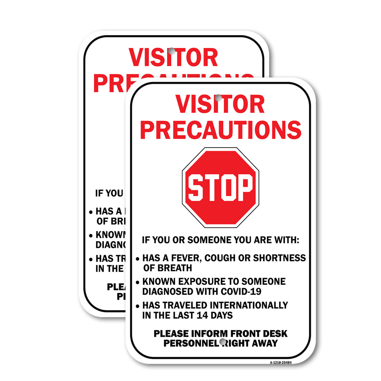 Public Safety Sign - Stop Visitor Precautions