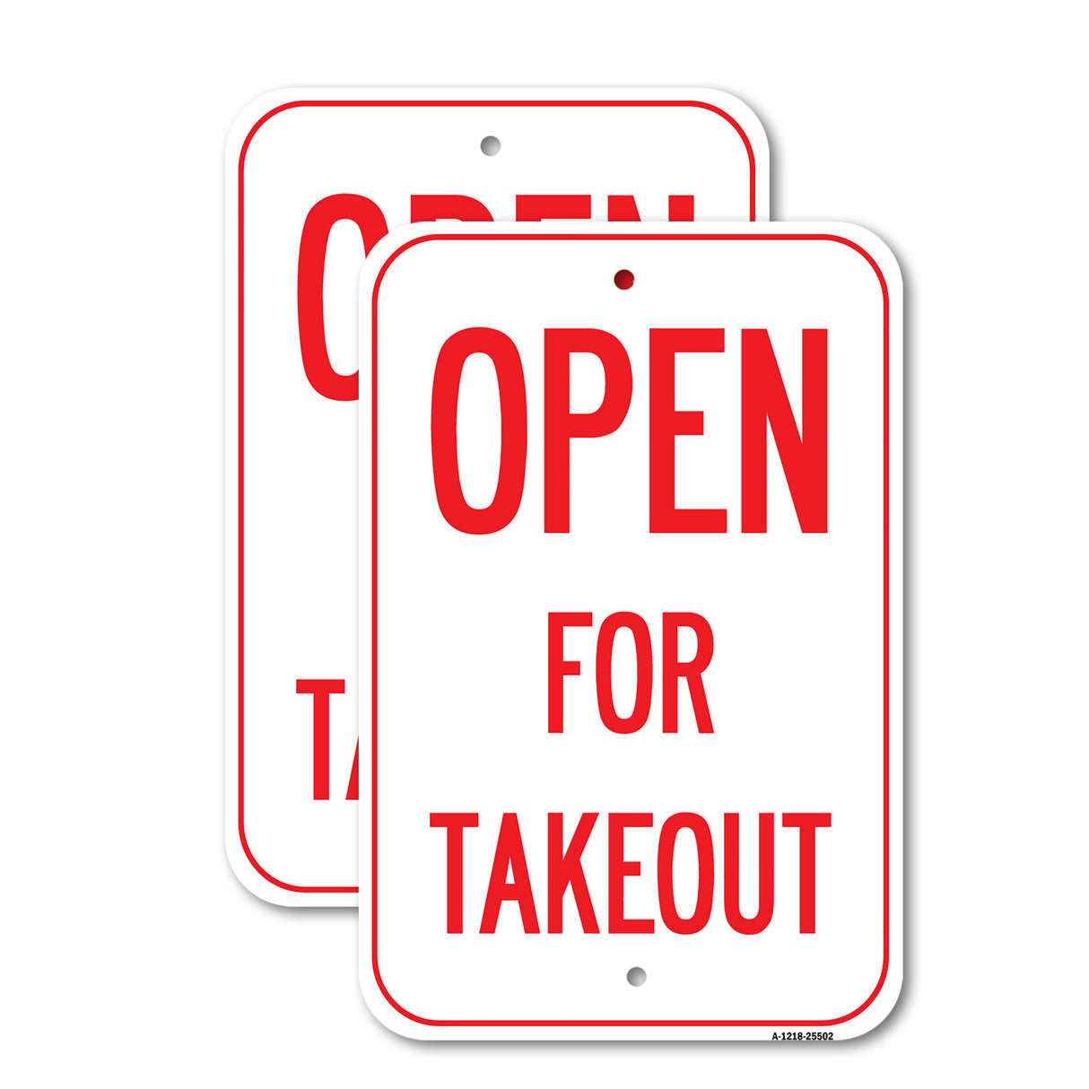 Public Safety Sign - Open For Takeout