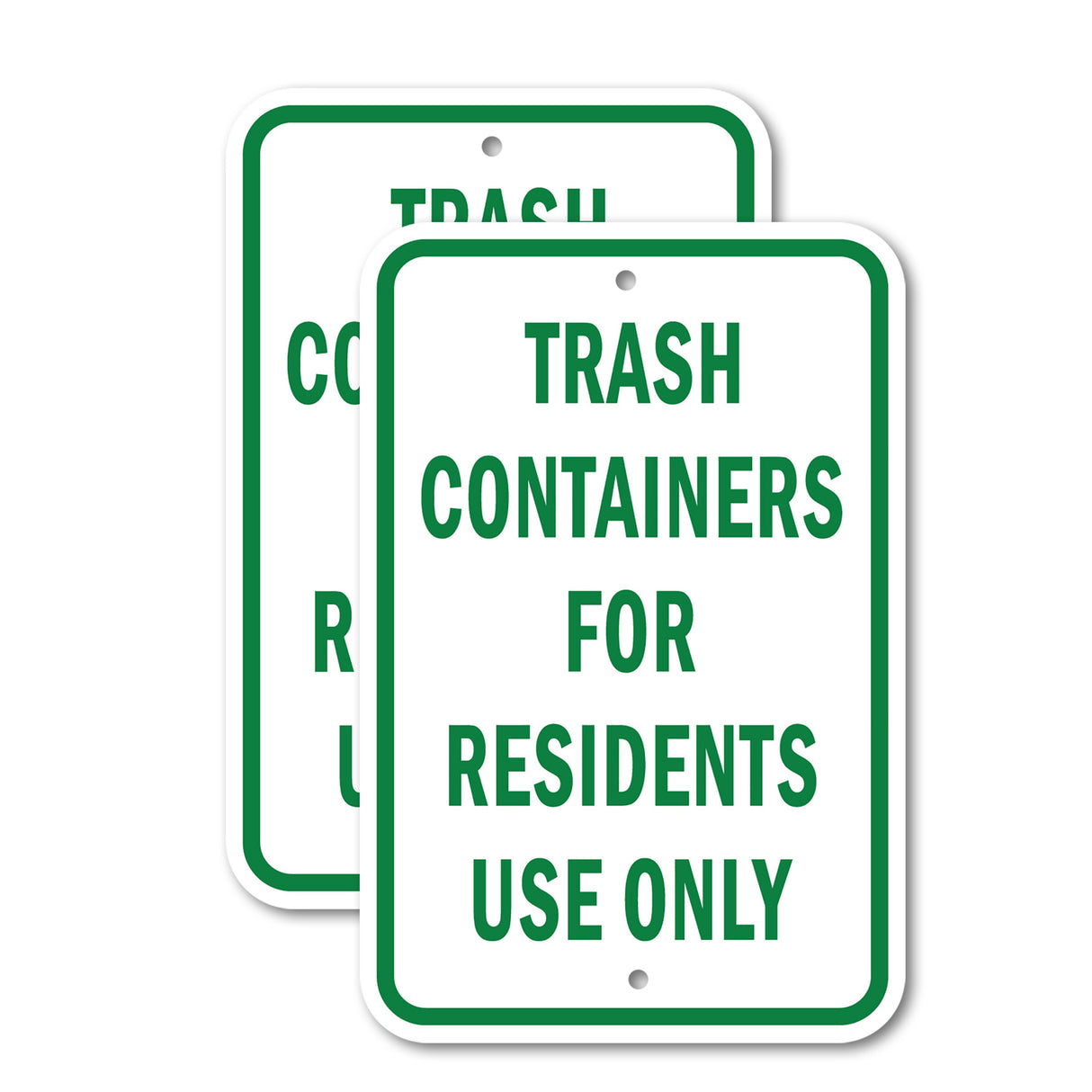 Trash Containers For Residents Only