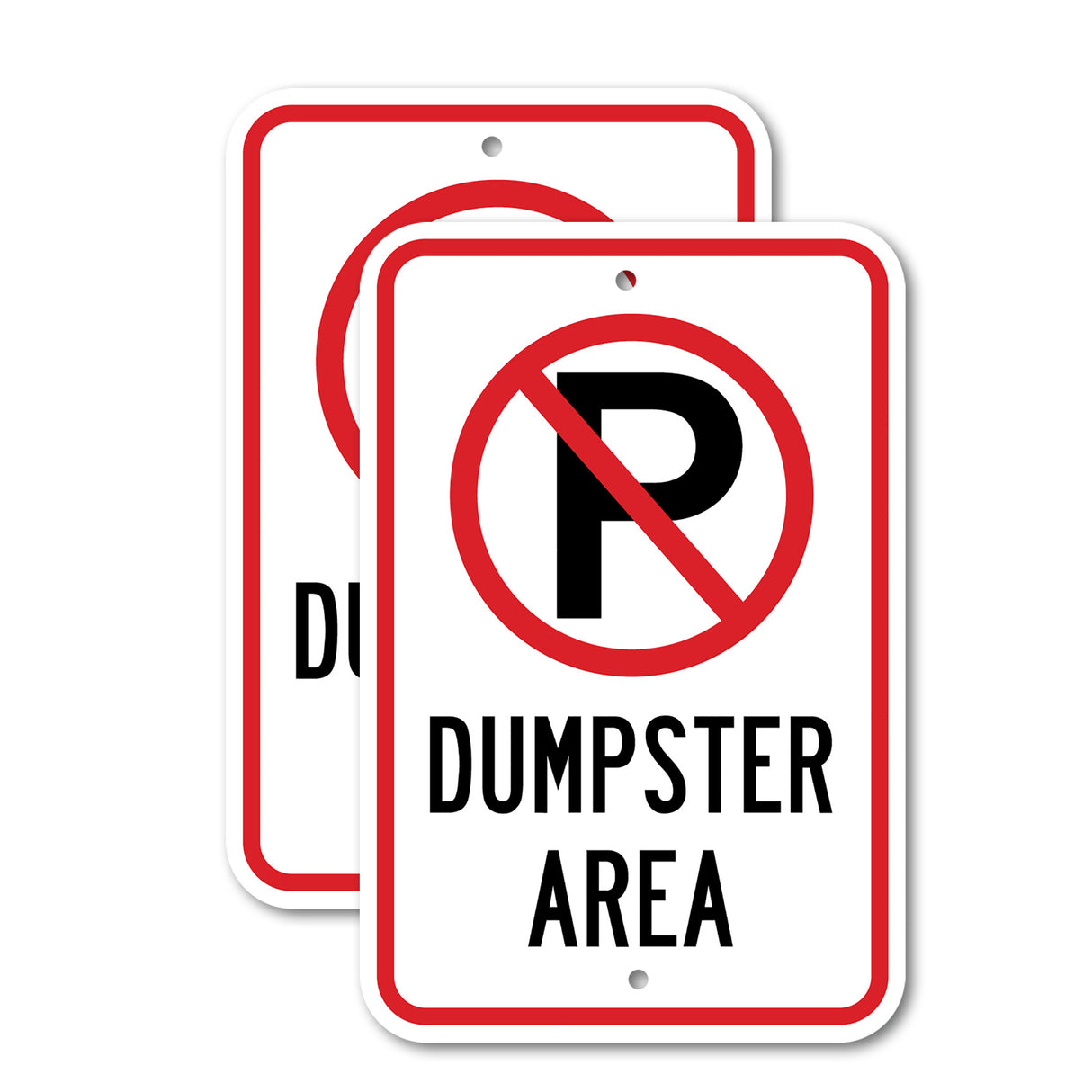 Dumpster Area With ''P'' No Parking Symbol
