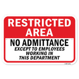 Restricted Area No Admittance Except Employees In