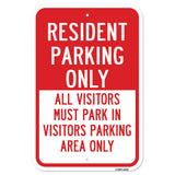 Resident Parking Only All Visitors Must Park In Vi