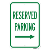 Reserved Parking With Right Arrow