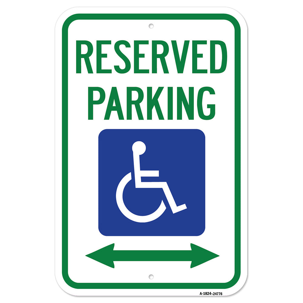 Reserved Parking With Handicapped Symbol And Arrow