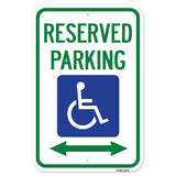 Reserved Parking With Handicapped Symbol And Arrow