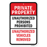 Private Unauthorized Persons Prohibited Vehicles R