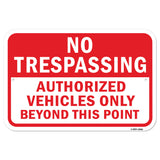 No Trespassing Authorized Vehicles Beyond This Poi