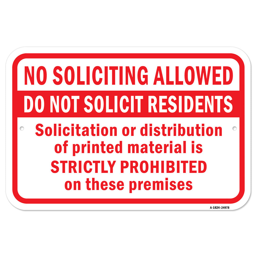 No Soliciting Do Not Solicit Resident Or Distribut