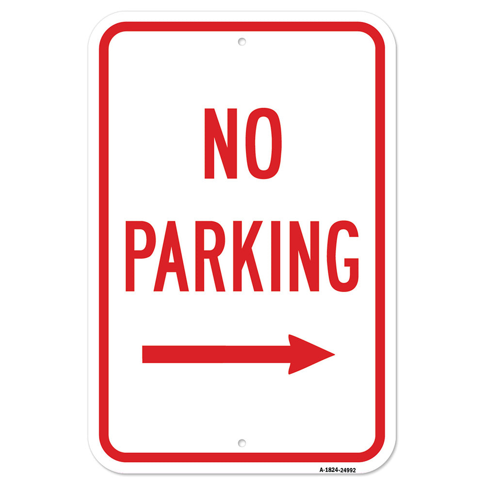 No Parking With Right Arrow