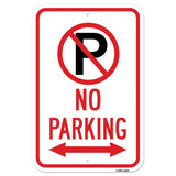 No Parking With '"P" No Parking Symbol & Double Ar