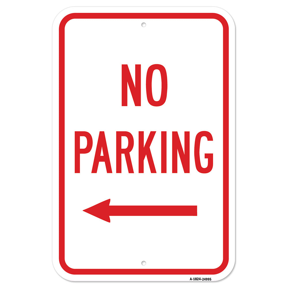No Parking With Left Arrow