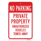 No Parking Private Property Unauthorized Vehicles