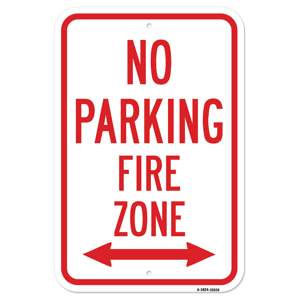 No Parking Fire Zone With Double Arrow