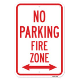 No Parking Fire Zone With Double Arrow