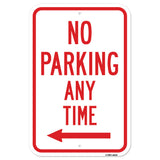 No Parking Any Time With Left Arrow