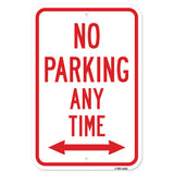 No Parking Any Time With Double Arrow