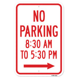 No Parking 8:30 Am To 5:30 Pm With Right Arrow