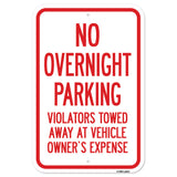No Overnight Parking Violators Will Be Towed Away