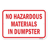 No Hazardous Materials In Dumpster