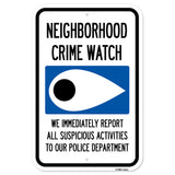 Neighborhood Crime Watch Eye Sign