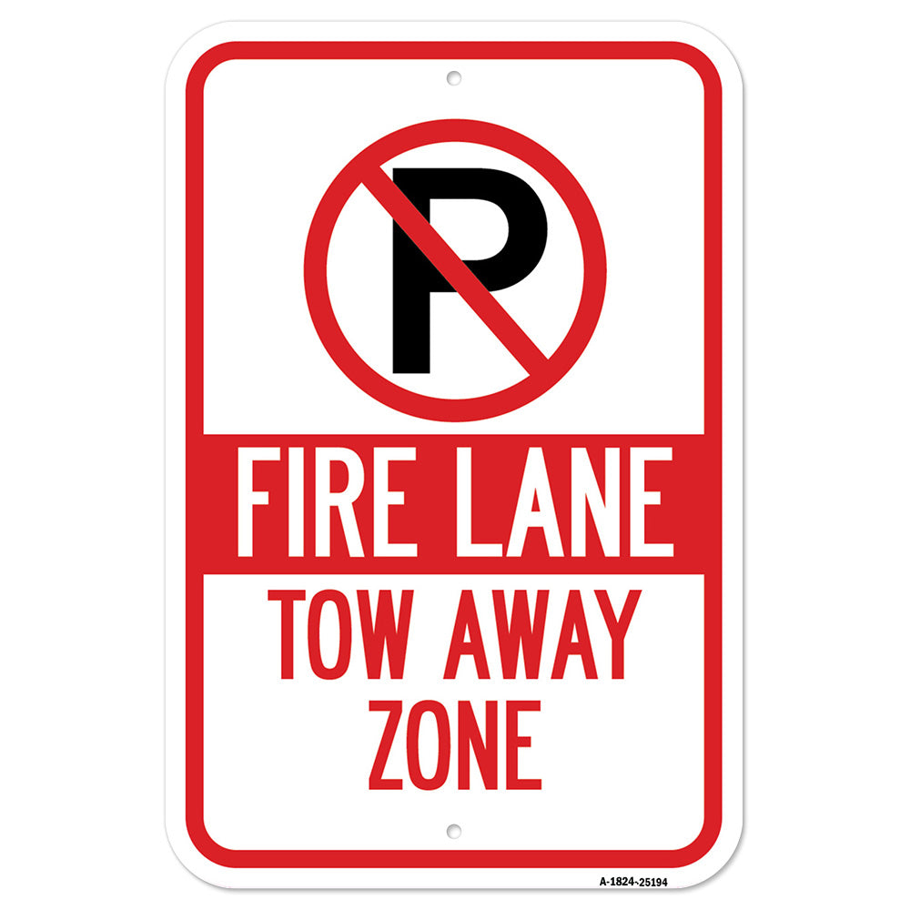 Fire Lane Tow-away Zone With '"P" Symbol