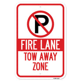 Fire Lane Tow-away Zone With '"P" Symbol