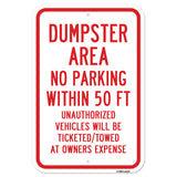 Dumpster Area No Par Within 50 Ft Unauthorized Veh