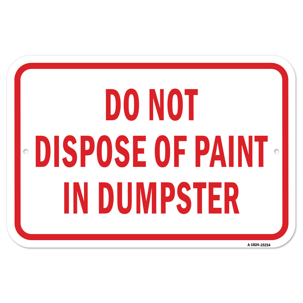 Do Not Dispose Of Paint In Dumpster