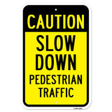 Caution Slow Down Pedestrian Traffic