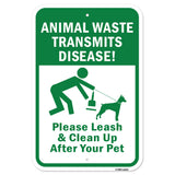 Animal Waste Transmits Disease Please Leash & Clea