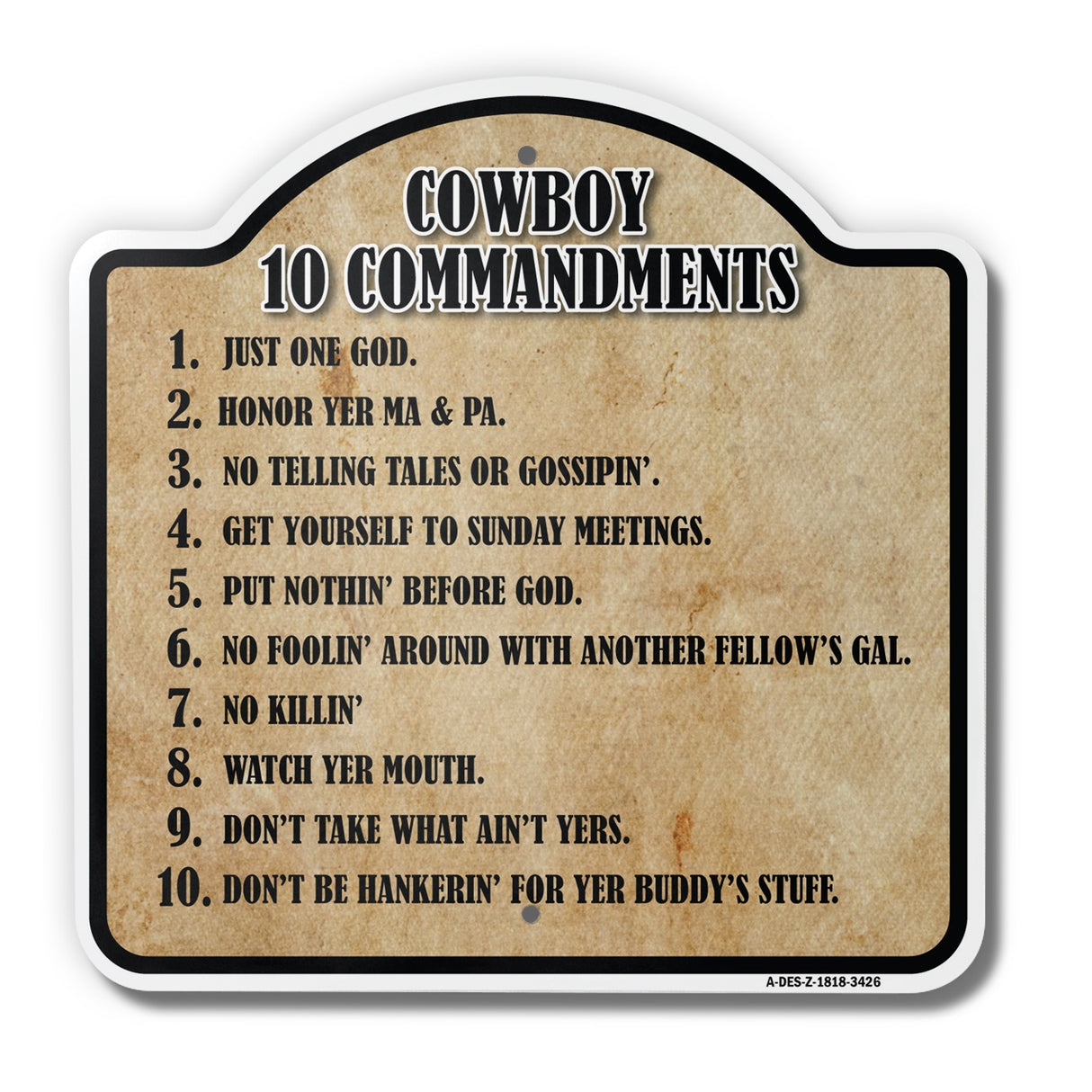 Cowboy 10 Commandments