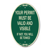 Your Permit Must Be Valid and Visible If Not You Will Be Towed