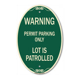 Warning Permit Parking Only Lot Is Patrolled