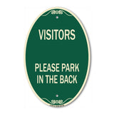 Visitors Please Park in the Back