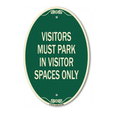Visitors Parking Sign Visitors Must Park in Visitor Spaces Only