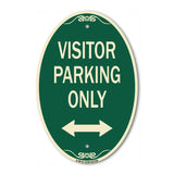 Visitor Parking Sign Visitor Parking Only (With Bidirectional Arrow)