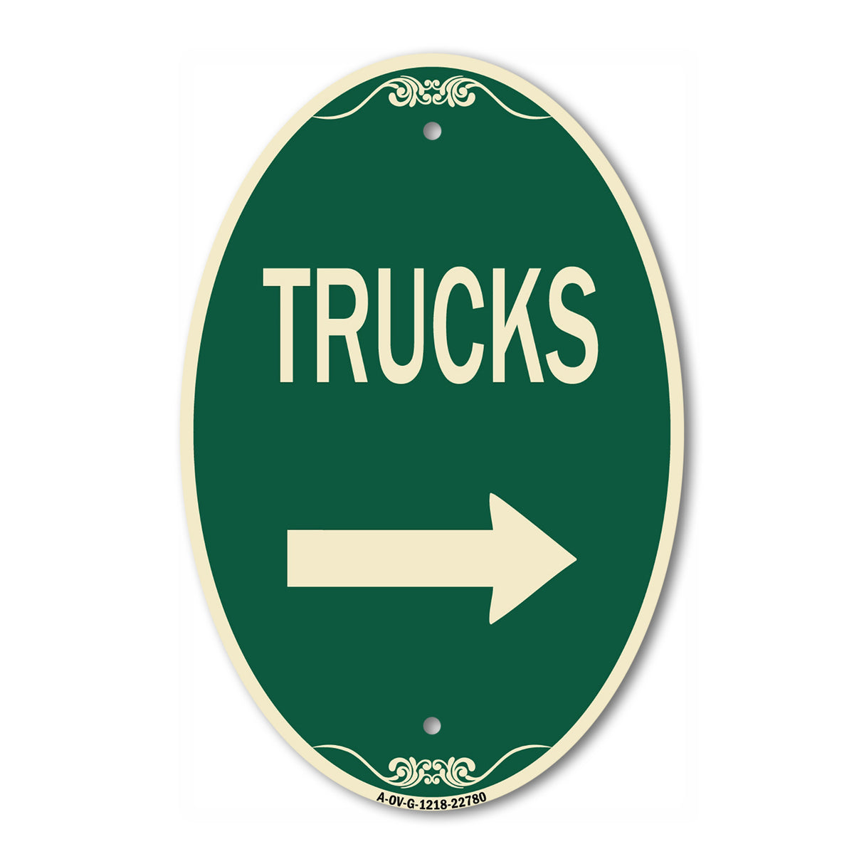 Trucks Sign Trucks (With Right Arrow)