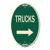 Trucks Sign Trucks (With Right Arrow)