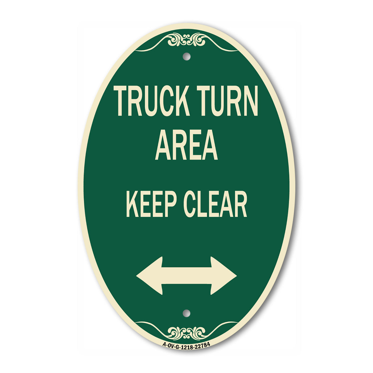 Truck Turn Area Keep Clear (With Bidirectional Arrow)