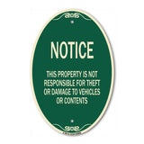 This Property Is Not Responsible for Theft or Damage to Vehicles or Contents