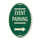 Thanks for Coming Turn Right for Exit Event Parking with Right Arrow