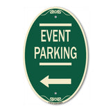 Thanks for Coming Turn Right for Exit Event Parking with Left Arrow