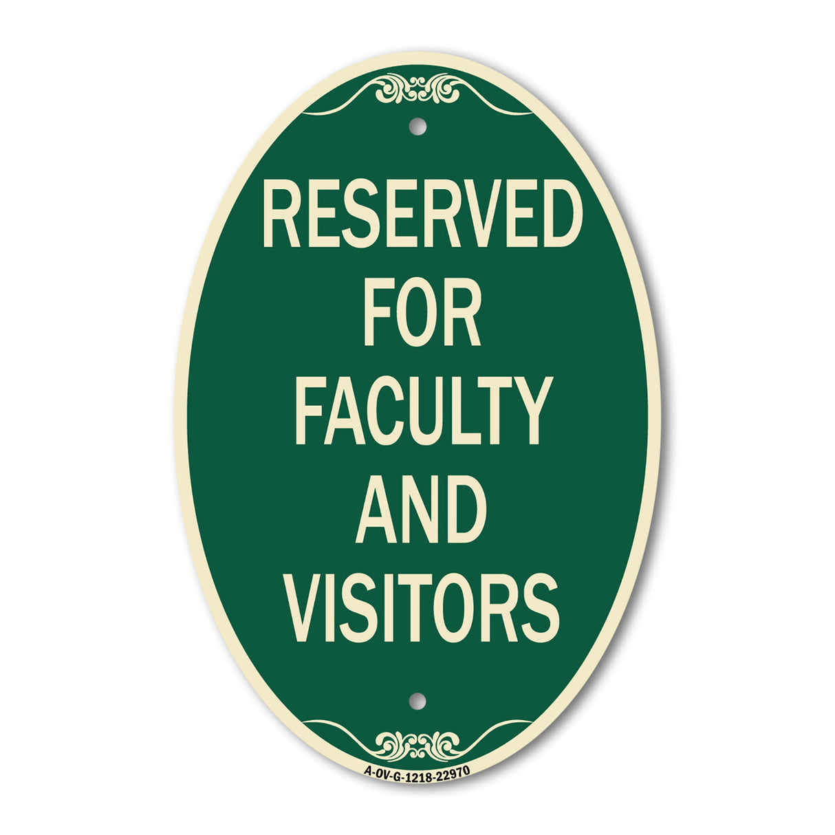 School Parking Sign Reserved for Faculty and Visitors