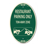 Restaurant Parking Only Tow-Away Zone (With Car Tow Graphic)