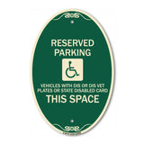 Reserved Parking Vehicles with Dis or Dis Vet Plates or State Disabled Card This Space (With Graphic)