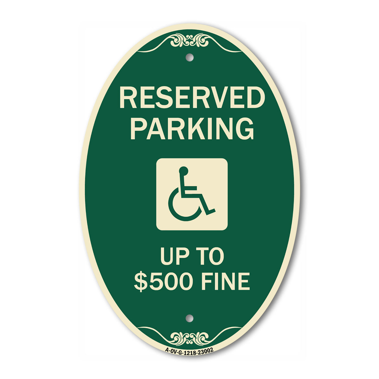 Reserved Parking Up to $500 Fine (Handicapped Symbol)