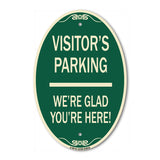Reserved Parking Sign Visitor Parking We're Glad You're Here!