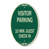 Reserved Parking Sign Visitor Parking 10 Min. Guest Check In