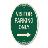 Reserved Parking Sign Visitor Parking Only (With Right Arrow)